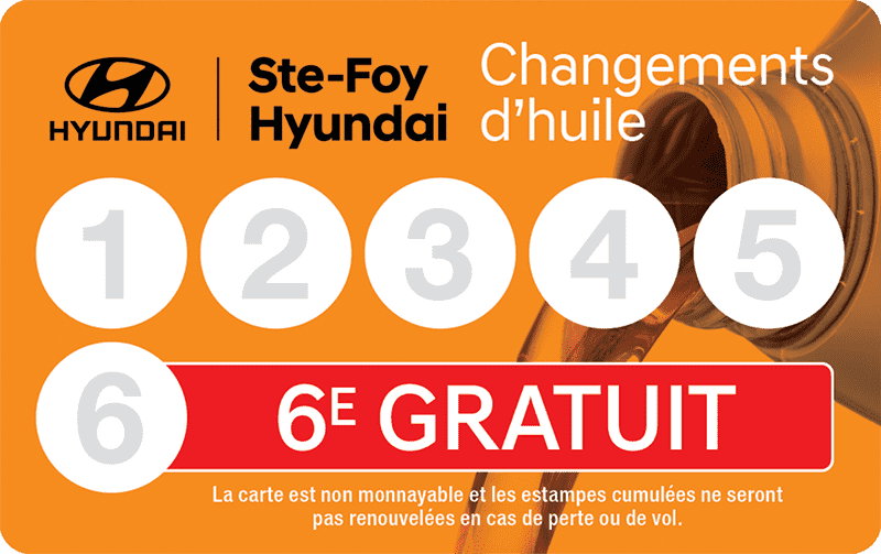 Carte fidélité – Changements d’huile